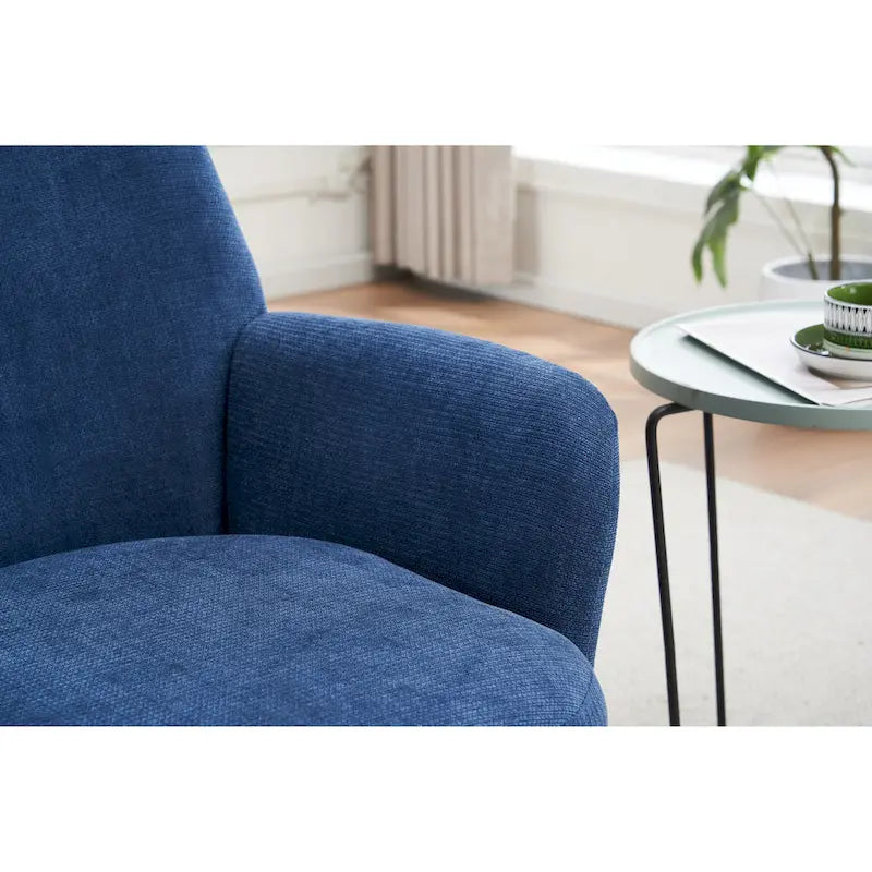 29.3" Upholstered Swivel Barrel Chair with Stainless Steel Base