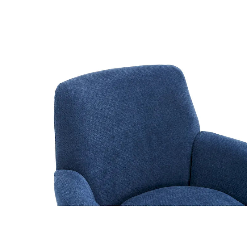 29.3" Upholstered Swivel Barrel Chair with Stainless Steel Base