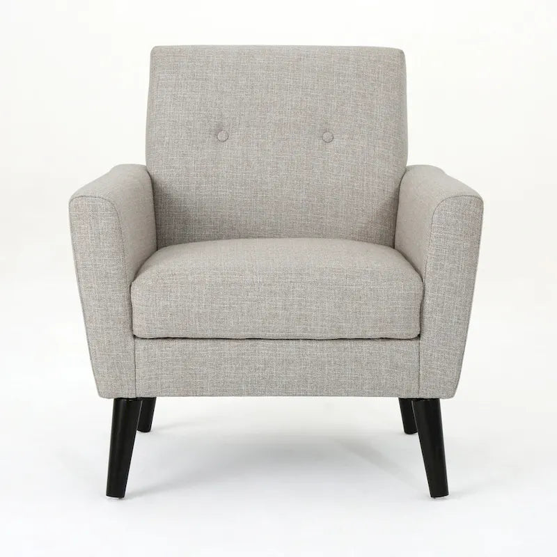 31" Upholstered Button Tufted Club Chair with Rubber Legs