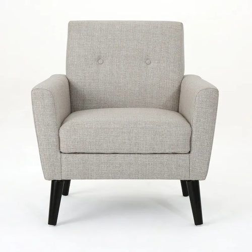 31" Upholstered Button Tufted Club Chair with Rubber Legs
