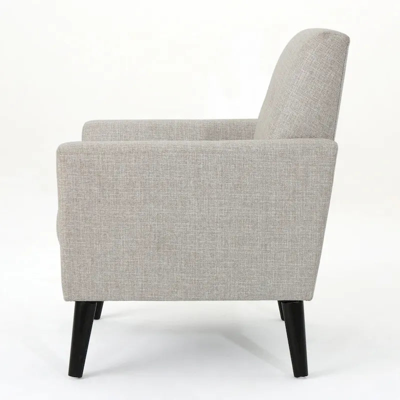 31" Upholstered Button Tufted Club Chair with Rubber Legs