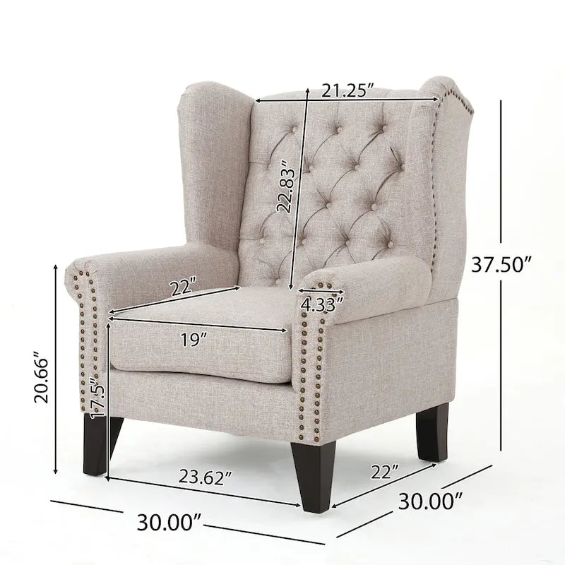 Modern Accent Wingback Chair for Living Room, Bedroom, Home Office