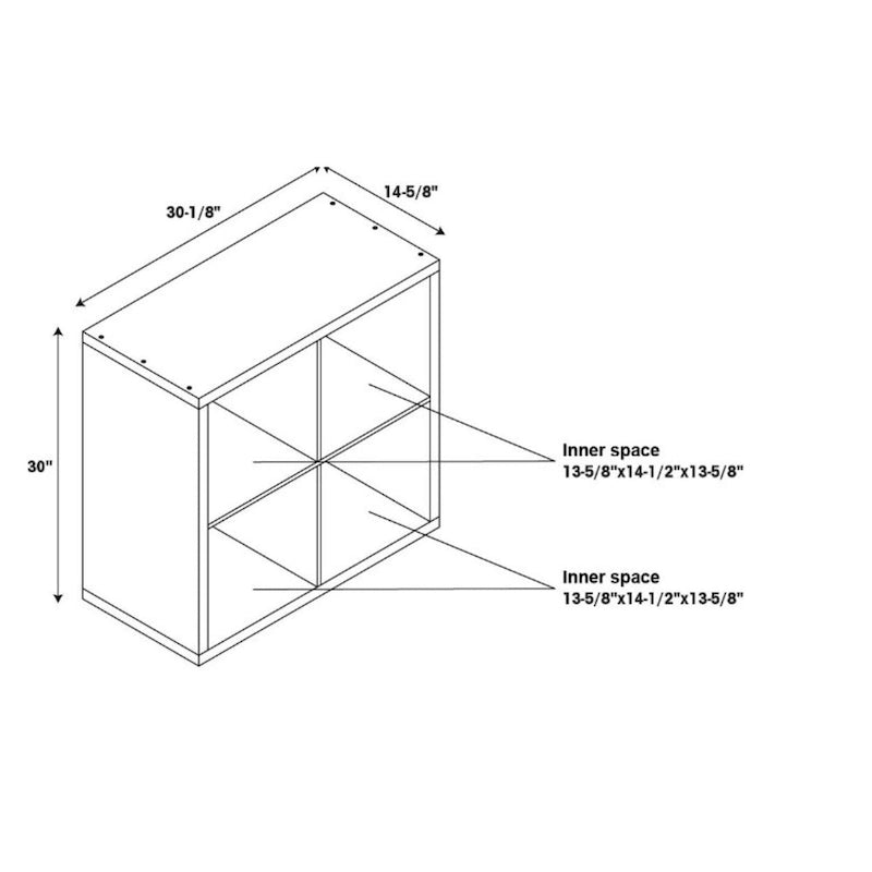 Four Cube Storage Cabinet - 30 - Espresso Brown