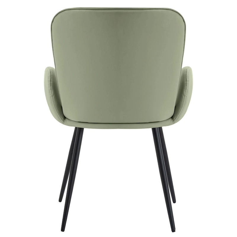 Set of 4 Cat-Scratch Resistant Dining Chairs with Gold Metal Legs