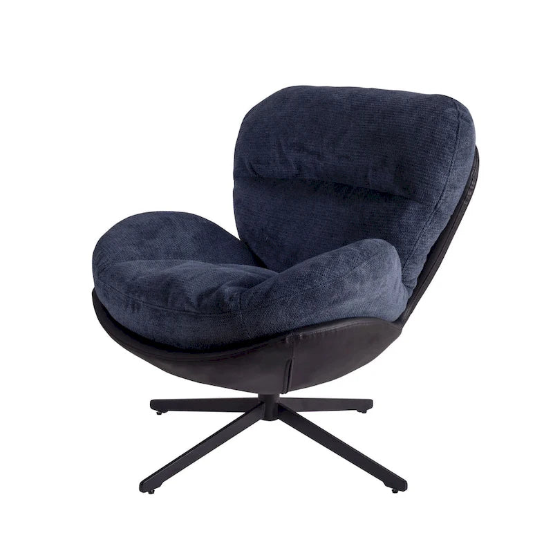 Modern Chenille 360 Swivel Office Chair with Metal Base Frame