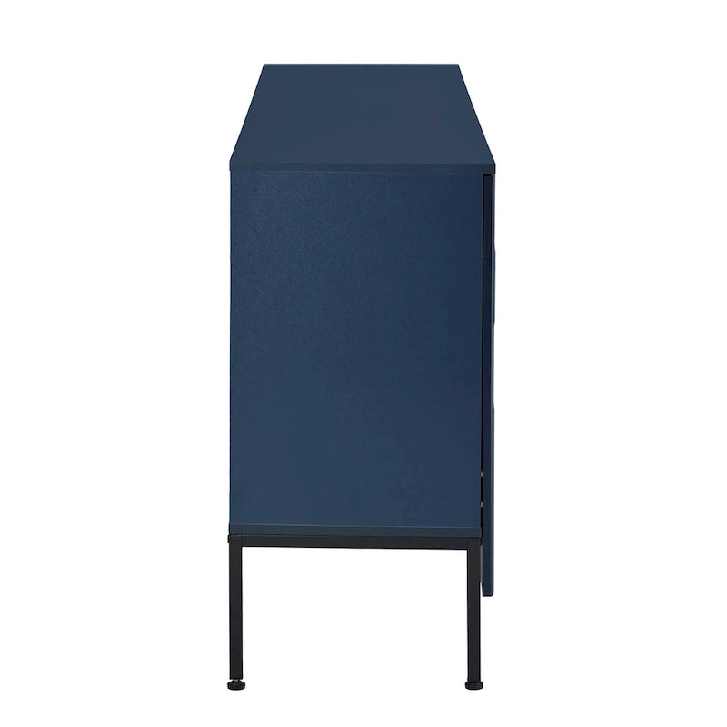 Buffet Cabinet with 4 Curved Bottom Doors, Sideboard Cabinet with Metal Legs, Console Table with Adjustable Shelf