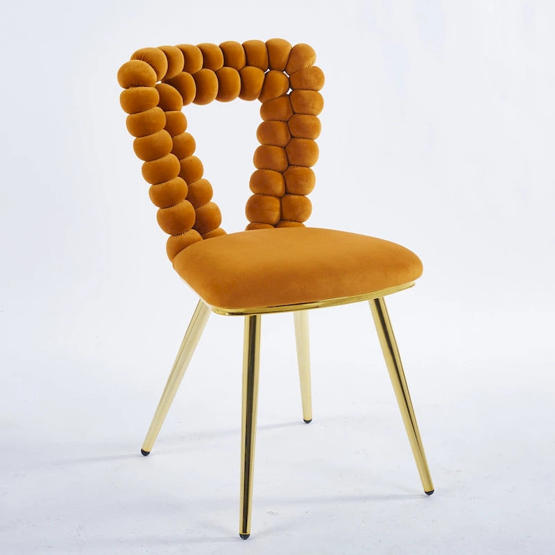 22-Inch Upholstered Accent Chairs with Iron Legs, 2-Piece