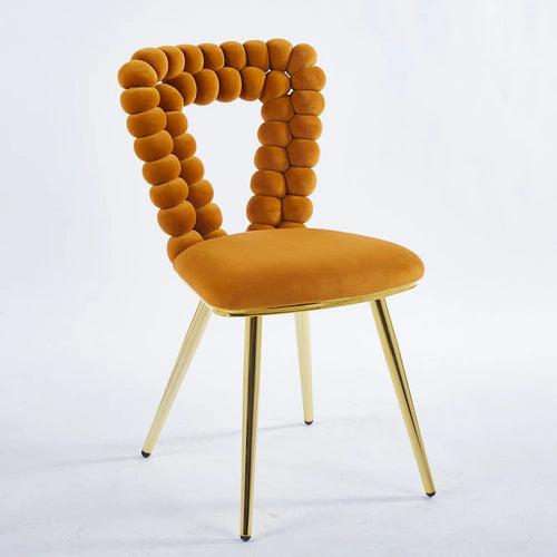 22-Inch Upholstered Accent Chairs with Iron Legs, 2-Piece
