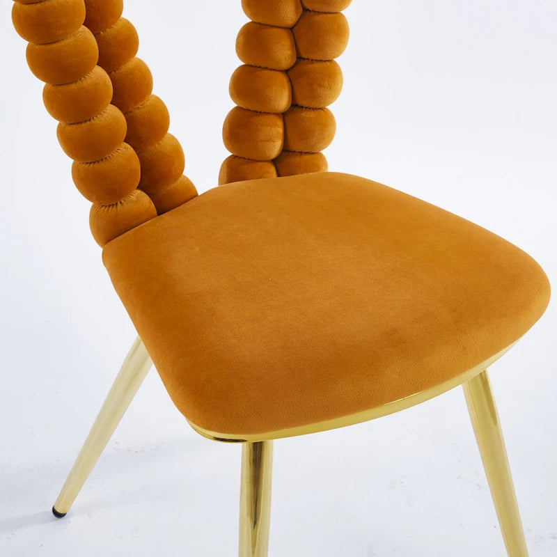22-Inch Upholstered Accent Chairs with Iron Legs, 2-Piece