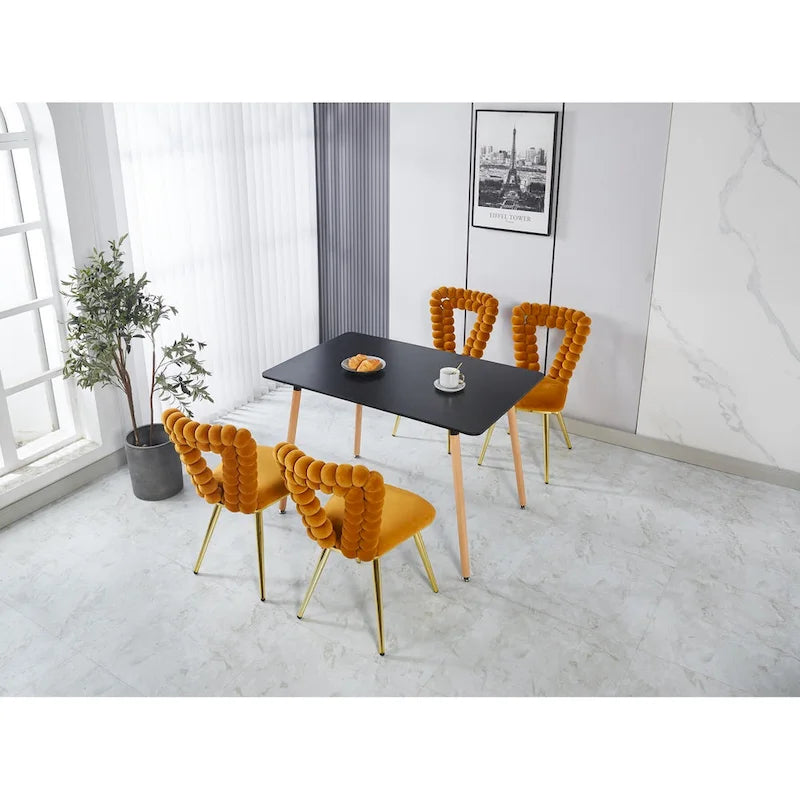 22-Inch Upholstered Accent Chairs with Iron Legs, 2-Piece