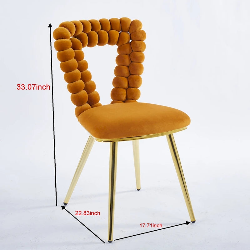 22-Inch Upholstered Accent Chairs with Iron Legs, 2-Piece