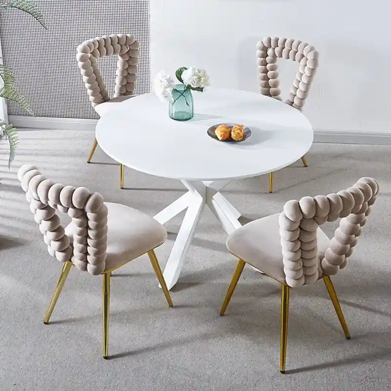 22-Inch Upholstered Accent Chairs with Iron Legs, 2-Piece