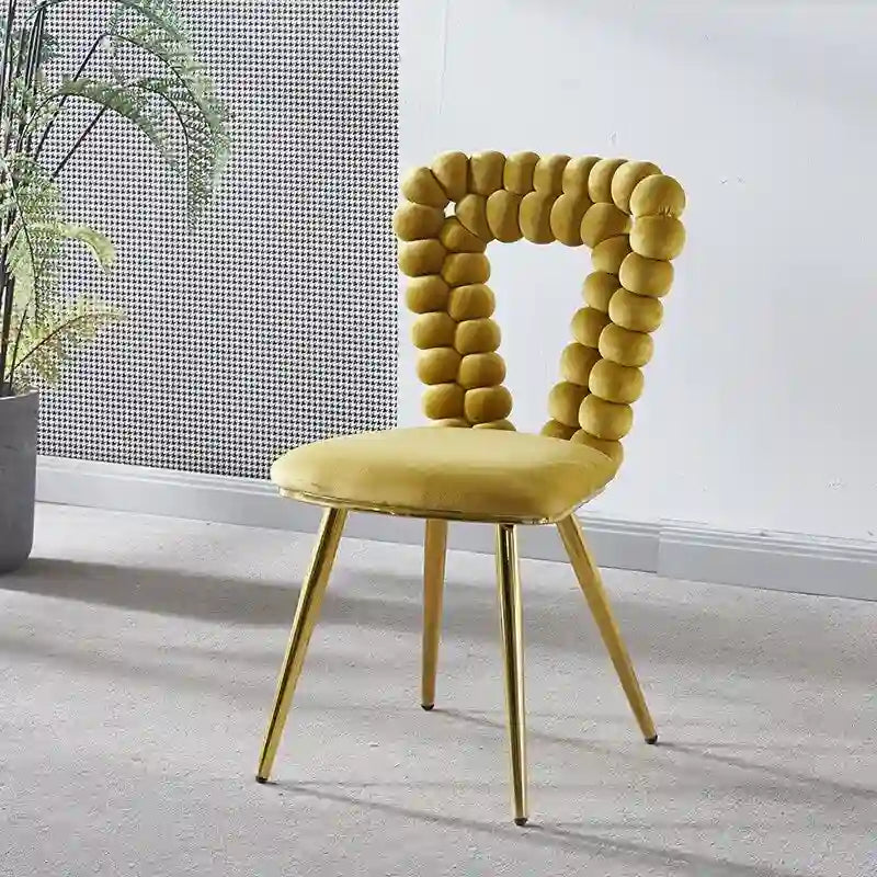 22-Inch Upholstered Accent Chairs with Iron Legs, 2-Piece