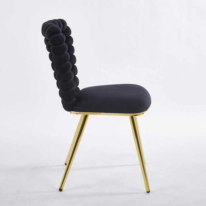 22-Inch Upholstered Accent Chairs with Iron Legs, 2-Piece