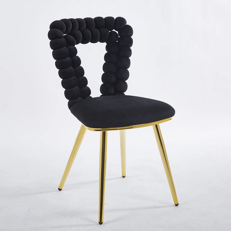 22-Inch Upholstered Accent Chairs with Iron Legs, 2-Piece