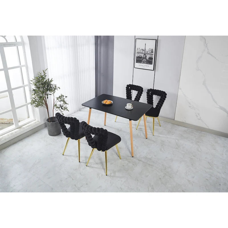 22-Inch Upholstered Accent Chairs with Iron Legs, 2-Piece