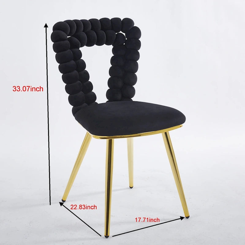 22-Inch Upholstered Accent Chairs with Iron Legs, 2-Piece
