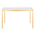 Fuji Contemporary-Glam Gold Dining Table - N/A
