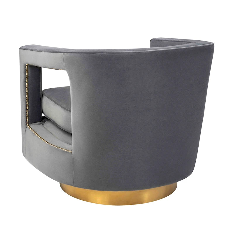 Stark Modern Velvet Swivel Accent Chair