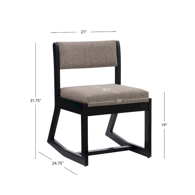 Clyde Solid Wood Black Sled Base Accent Chair
