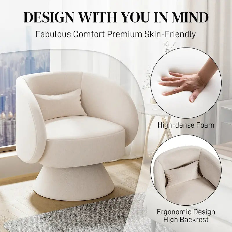 360 Degree Modern Swivel Cuddle Barrel Sofa Chairs