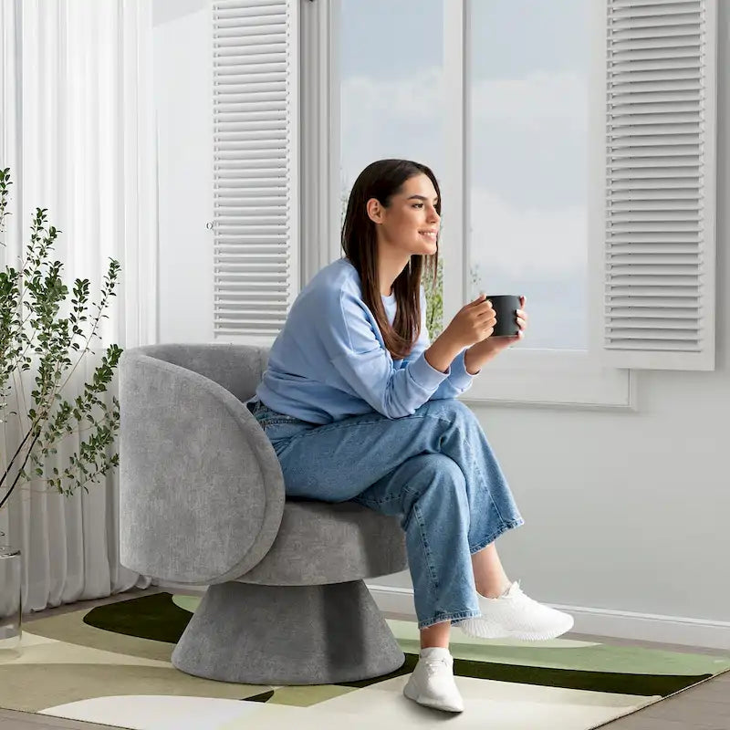 360 Degree Modern Swivel Cuddle Barrel Sofa Chairs