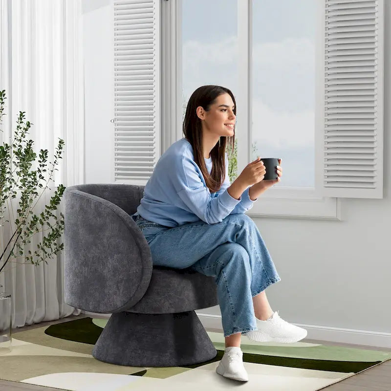 360 Degree Modern Swivel Cuddle Barrel Sofa Chairs