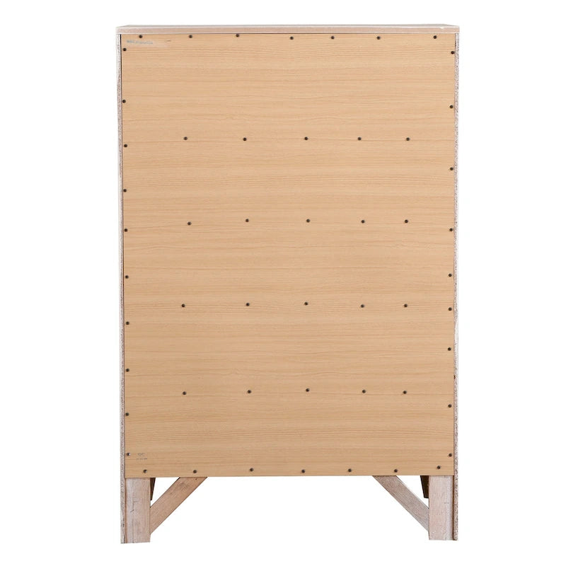5-Drawer Bedroom Chest with Real Wood Veneer Finish