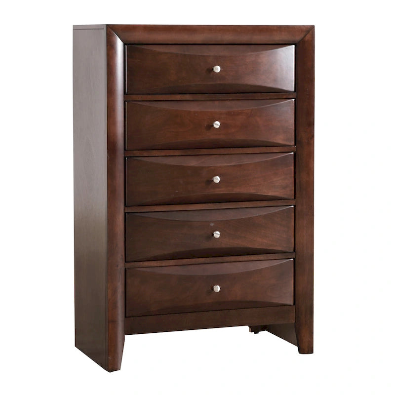 5-Drawer Bedroom Chest with Real Wood Veneer Finish