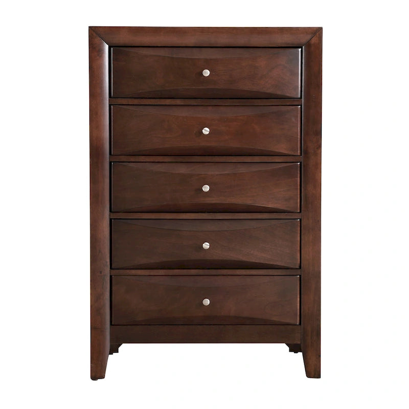 5-Drawer Bedroom Chest with Real Wood Veneer Finish