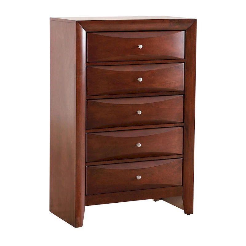 5-Drawer Bedroom Chest with Real Wood Veneer Finish