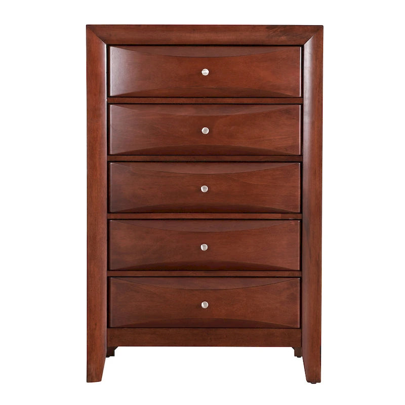 5-Drawer Bedroom Chest with Real Wood Veneer Finish
