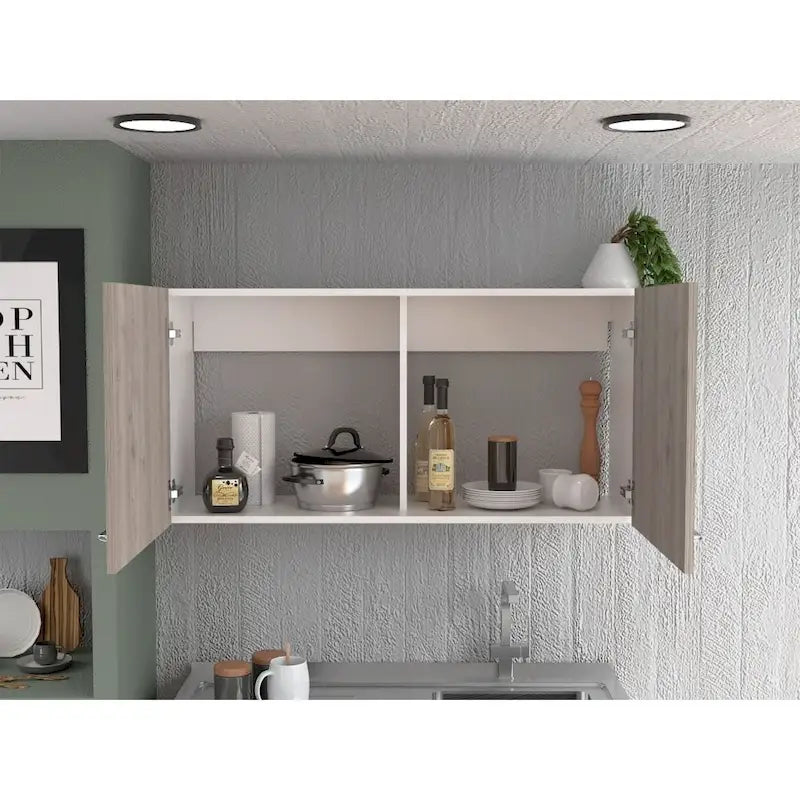 Double Door Wall-Mounted Storage Cabinet for Kitchen, Bathroom or Garage