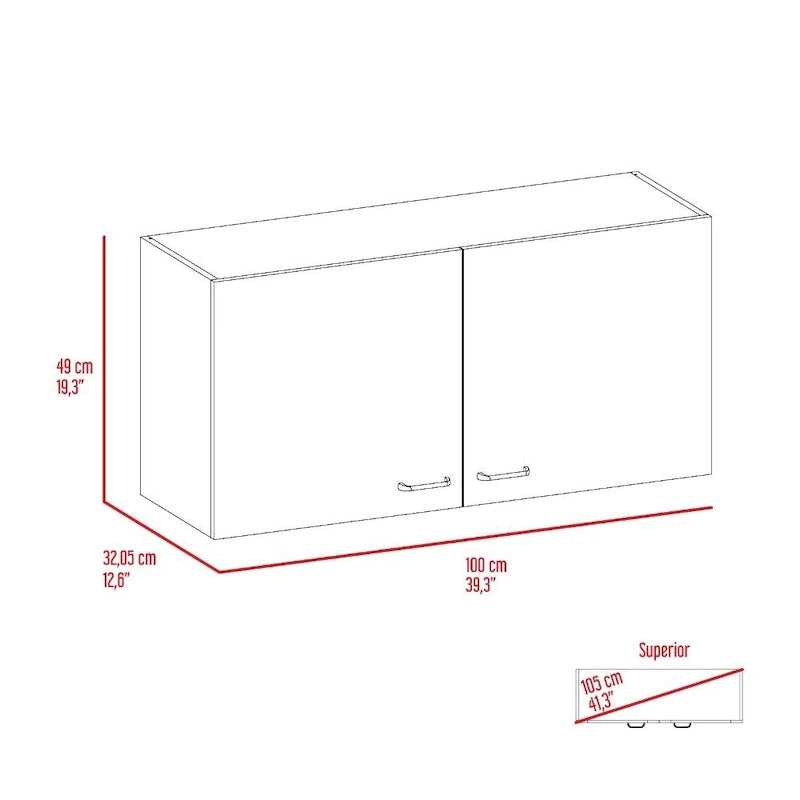 Double Door Wall-Mounted Storage Cabinet for Kitchen, Bathroom or Garage