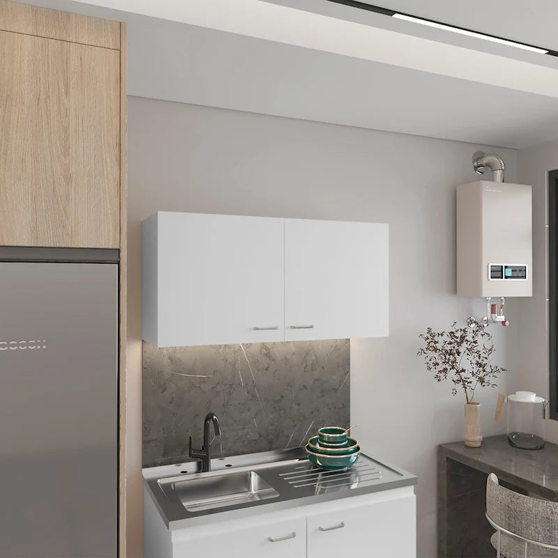 Double Door Wall-Mounted Storage Cabinet for Kitchen, Bathroom or Garage