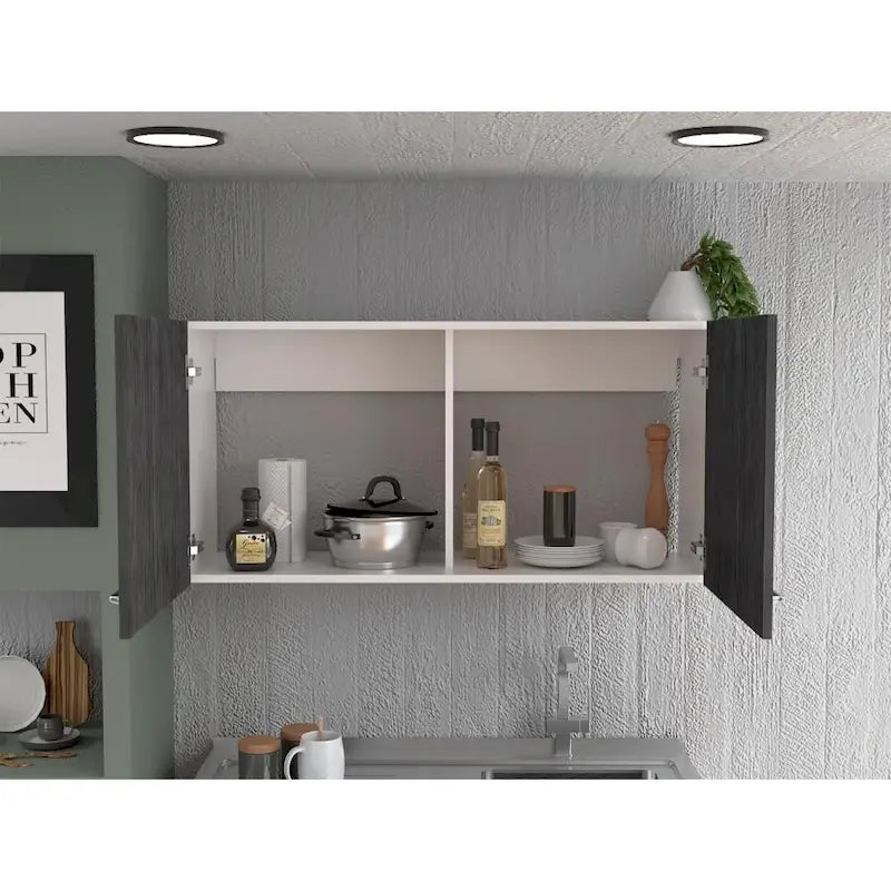 Double Door Wall-Mounted Storage Cabinet for Kitchen, Bathroom or Garage