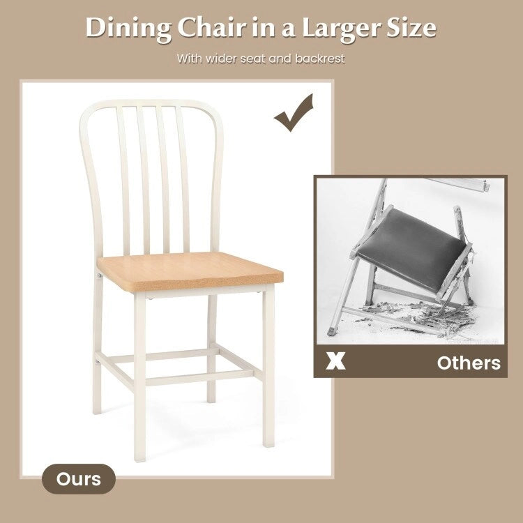 Armless Spindle Back Dining Chair Set of 2 with Ergonomic Seat-Black - 22 x 18 x 37