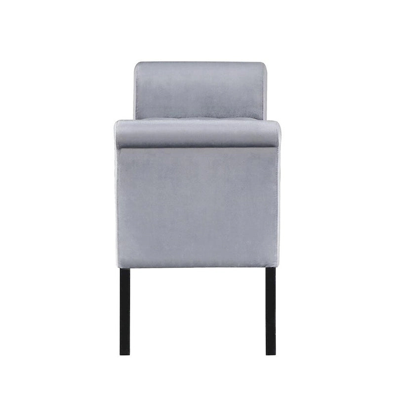 Velvet Upholstered Rolled Arms Storage Bench