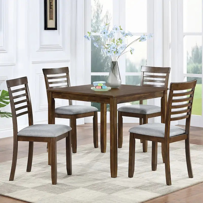 Wooden Dining Square Table, Kitchen Table for Small Space, 4 Person Dining Table