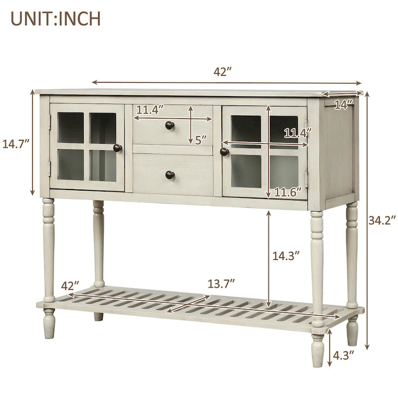 Buffet Storage Cabinet with Bottom Shelf