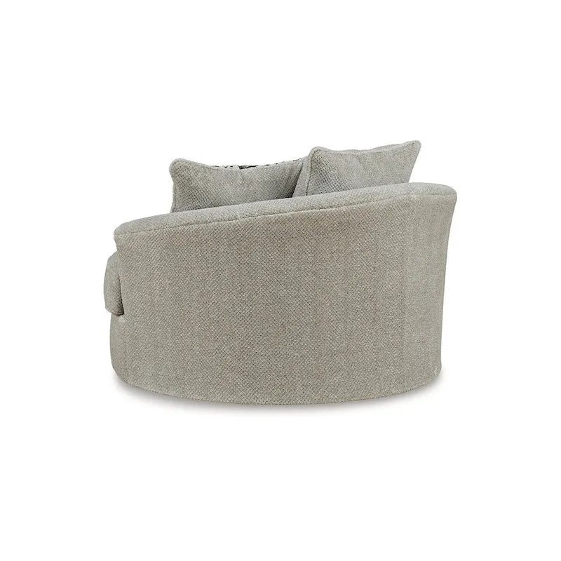Gray Oversized Swivel Accent Chair - 56W x 55D x 36H