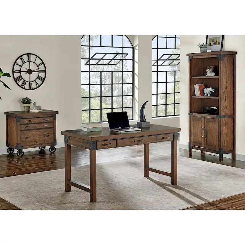 Addison Rustic Writing Desk, Writing Table, Office Desk, Brown