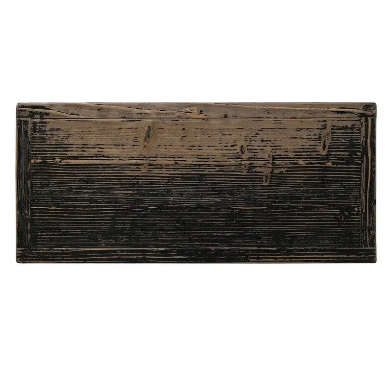 Two-Door Distressed Black Storage Cabinet, 39x18x35 in.